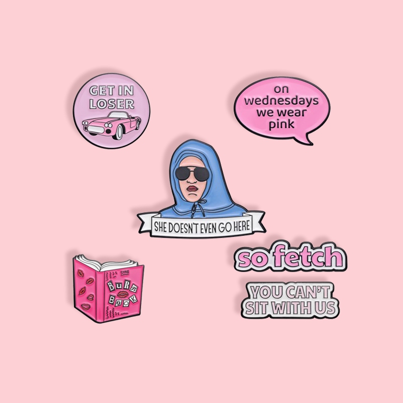 เข็มกลัดเคลือบ รูปภาพยนตร์ "Mean Girls" สีชมพู สําหรับเพื่อน