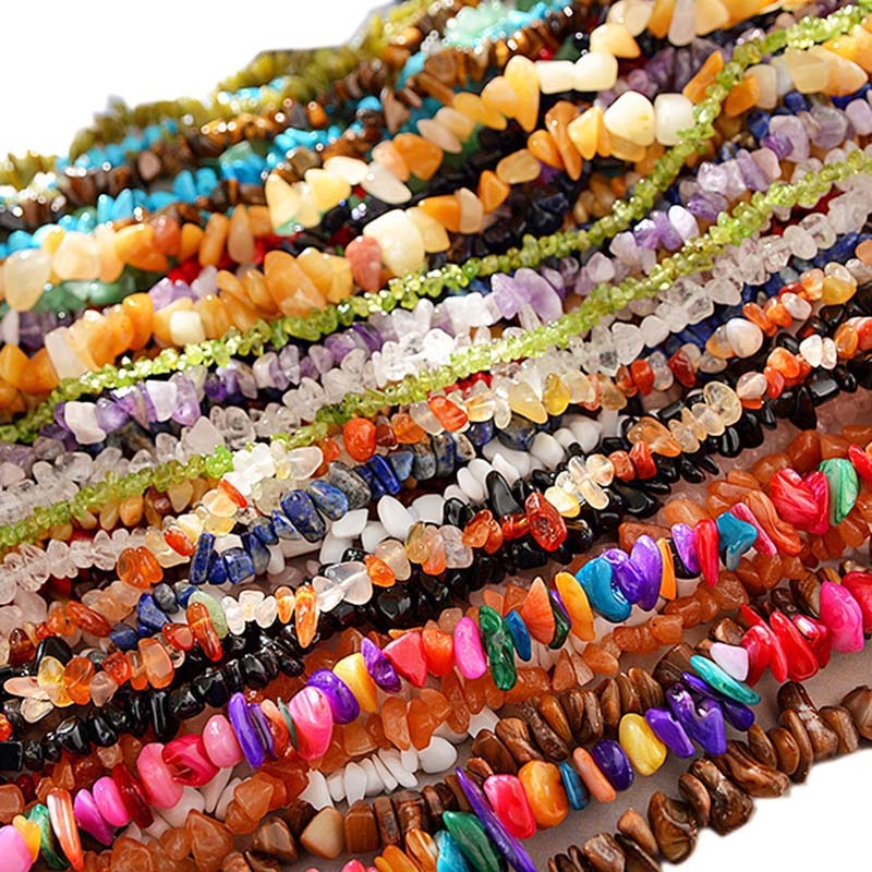 St.kunkka 1 ชิ้น 16 นิ้ว 5-8mm หินธรรมชาติลูกปัดคริสตัลสร้อยข้อมือสร้อยคอทำเครื่องประดับ DIY สร้อยหินแ