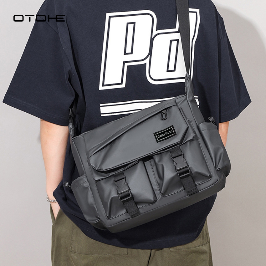 OTOHE กระเป๋าสะพายไหล่ผู้ชายแฟชั่น Unisex Cross Body กระเป๋าหลายกระเป๋าออกแบบกันน้ําน้ําหนักเบา Casual Sport Street กระเป๋า