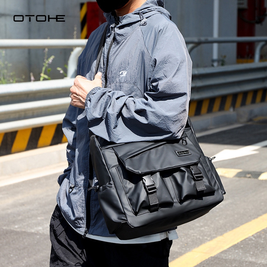 OTOHE กระเป๋าสะพายไหล่ผู้ชายแฟชั่น Unisex Cross Body กระเป๋าหลายกระเป๋าออกแบบกันน้ําน้ําหนักเบา Casual Sport Street กระเป๋า
