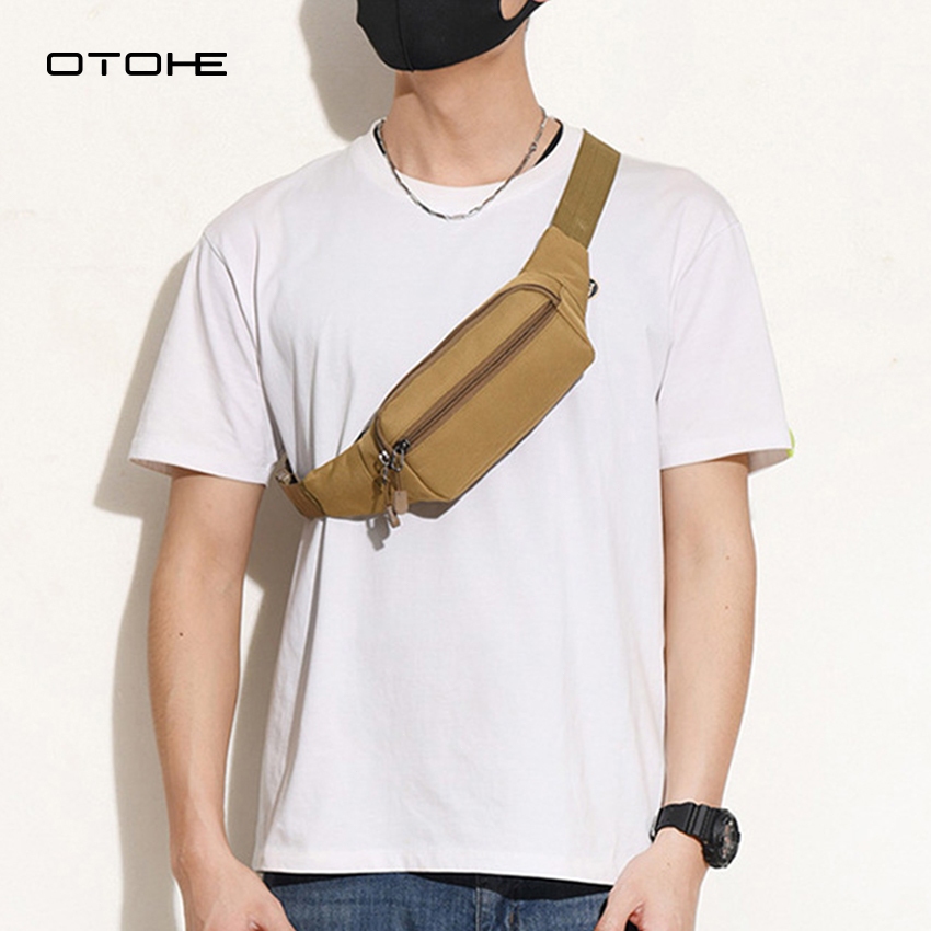 OTOHE กีฬาเอวกระเป๋าแฟชั่นผู้ชายกระเป๋าผู้ชายกระเป๋าหน้าอกกระเป๋าสะพายกระเป๋ากีฬา