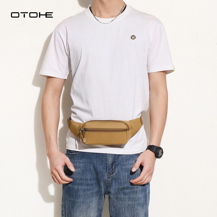 OTOHE กีฬาเอวกระเป๋าแฟชั่นผู้ชายกระเป๋าผู้ชายกระเป๋าหน้าอกกระเป๋าสะพายกระเป๋ากีฬา