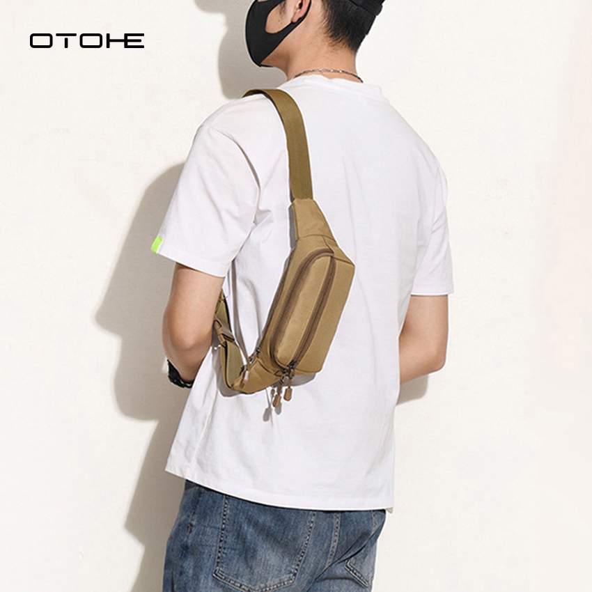 OTOHE กีฬาเอวกระเป๋าแฟชั่นผู้ชายกระเป๋าผู้ชายกระเป๋าหน้าอกกระเป๋าสะพายกระเป๋ากีฬา