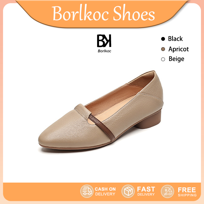 Borlkoc รองเท้าส้นแบนผู้หญิงแฟชั่นสตรี Dot Toe ปากตื้นน้ําหนักเบารองเท้าส้นเตี้ยอเนกประสงค์