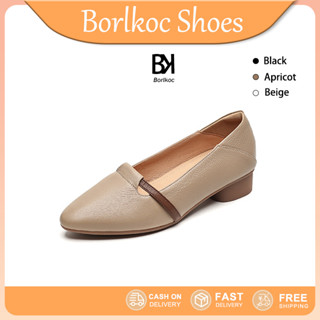 Borlkoc รองเท้าส้นแบนผู้หญิงแฟชั่นสตรี Dot Toe ปากตื้นน้ําหน…