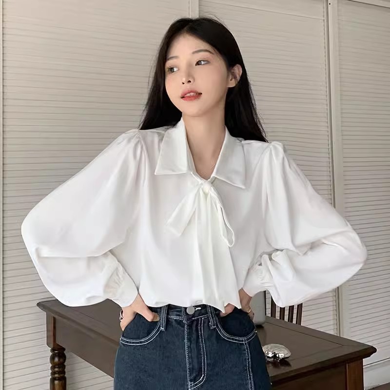 Rommers เสื้อเชิ้ตแขนยาวธรรมดาสีบริสุทธิ์เกาหลีเสื้อเชิ้ตมืออาชีพลําลอง