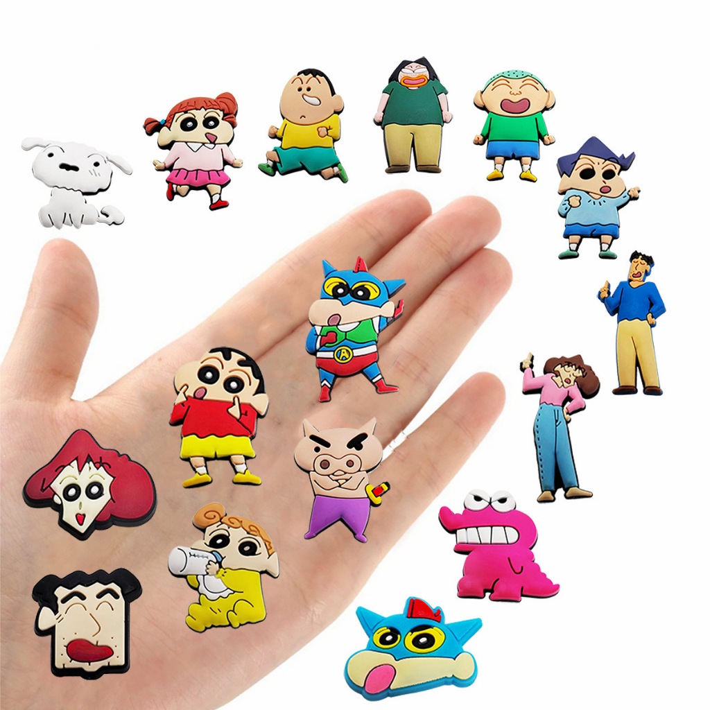 รองเท้าแตะแฟชั่น อุปกรณ์เสริม, Crocs Jibbitz Charms, jibbitz Set, อุปกรณ์เสริมรองเท้า Crayon Shin-Chan สามมิติที่สวยงามน่ารัก