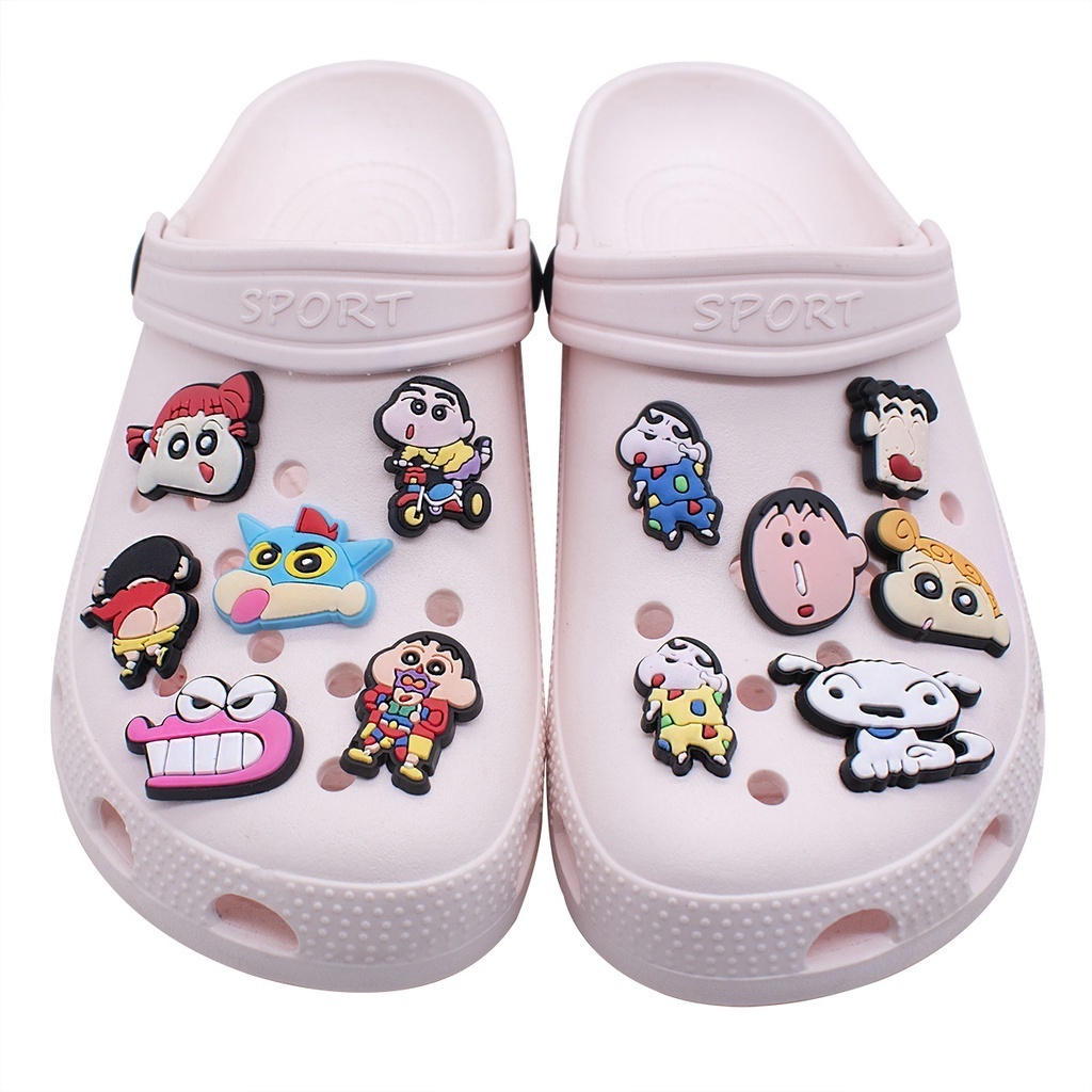 รองเท้าแตะแฟชั่น อุปกรณ์เสริม, Crocs Jibbitz Charms, jibbitz Set, อุปกรณ์เสริมรองเท้า Crayon Shin-Chan สามมิติที่สวยงามน่ารัก