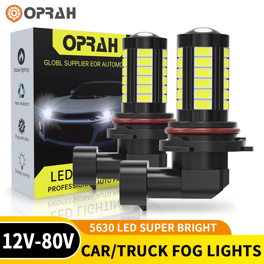 Oprah 2 ชิ้นรถ LED หมอก H11 หลอดไฟ LED HB3 HB4 รถหมอก H7 9005 9006 หลอดไฟหมอก 5630 33SMD DRL ไฟวิ่งกลางวันหลอดไฟรถ