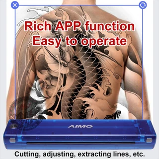 Aimo T08F Blue Tattoo Transfer เครื่องพิมพ์ใหม่ไร้สายภาพความร้อนลายฉลุเครื่องถ่ายเอกสารเหมาะสําหรับ A4 กว้างกระดาษสําเนา