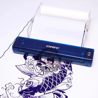 Aimo T08F Blue Tattoo Transfer เครื่องพิมพ์ใหม่ไร้สายภาพความร้อนลายฉลุเครื่องถ่ายเอกสารเหมาะสําหรับ A4 กว้างกระดาษสําเนา