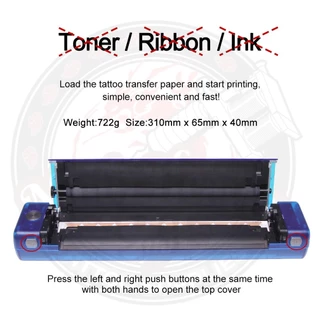 Aimo T08F Blue Tattoo Transfer เครื่องพิมพ์ใหม่ไร้สายภาพความร้อนลายฉลุเครื่องถ่ายเอกสารเหมาะสําหรับ A4 กว้างกระดาษสําเนา