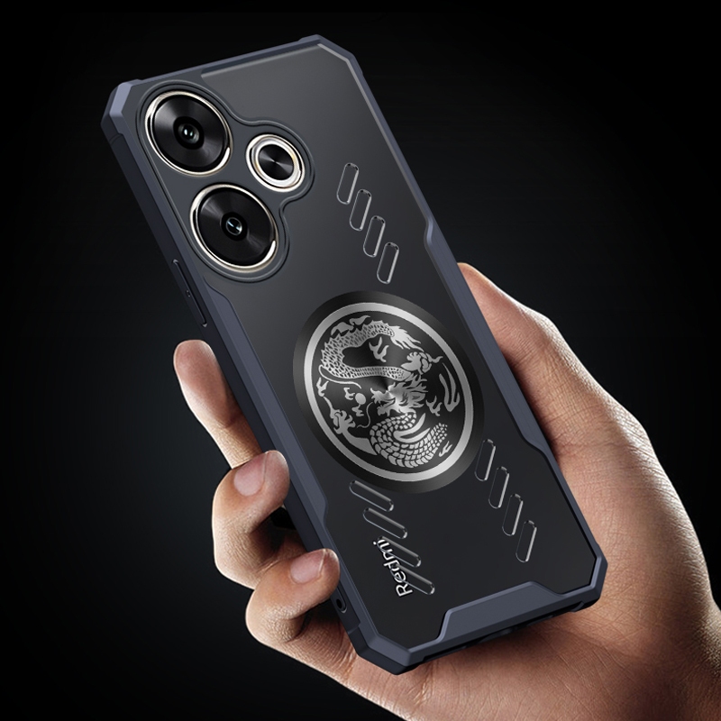 Graphene Cooling การกระจายความร้อนระบายอากาศสําหรับ Xiaomi POCO X7 Pro F6 X6 Pro 5G กรณี Dragon Totem กันกระแทกโปร่งใสปกหลัง Capa แขนป้องกัน