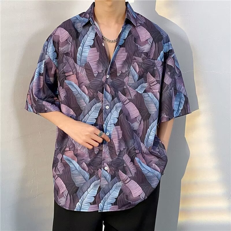 เสื้อฮาวาย เสื้อเชิ้ตสงกรานต์ลายดอก hawaiiสไตล์เกาหลี M-3XL 100 แบบ รุ่น T48 ราคา ถูกที่สุด ดีลบีเคเค แกลเลอรีภาพที่ 4
