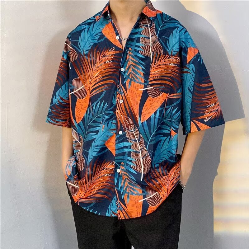 เสื้อฮาวาย เสื้อเชิ้ตสงกรานต์ลายดอก hawaiiสไตล์เกาหลี M-3XL 100 แบบ รุ่น T48 ราคา ถูกที่สุด ดีลบีเคเค แกลเลอรีภาพที่ 6