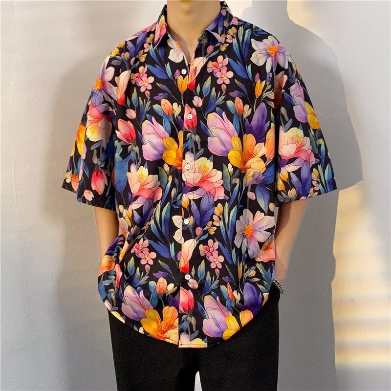 เสื้อฮาวาย เสื้อเชิ้ตสงกรานต์ลายดอก hawaiiสไตล์เกาหลี M-3XL 100 แบบ รุ่น T48 ราคา ถูกที่สุด ดีลบีเคเค แกลเลอรีภาพที่ 8