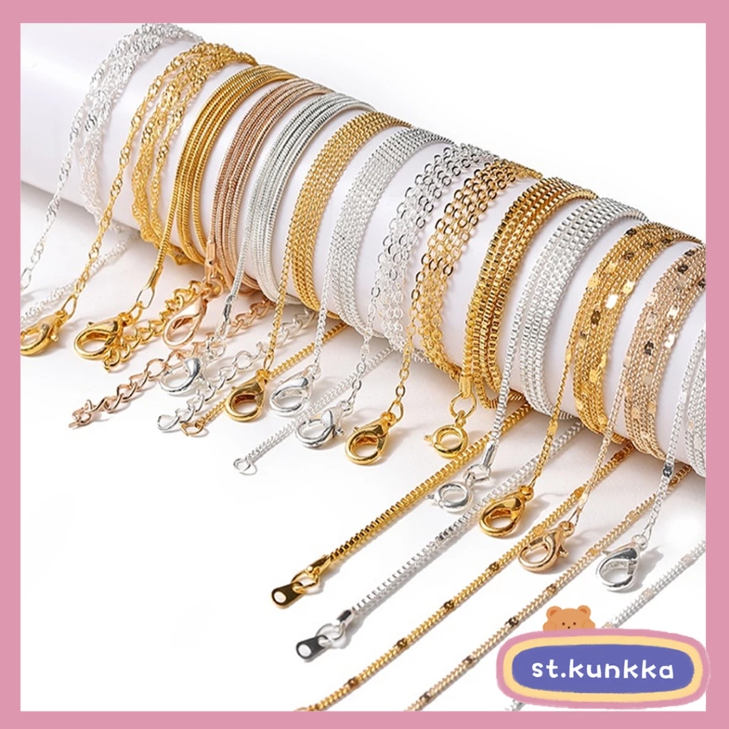 St.kunkka 1 ชิ้นสร้อยคอโลหะผสมจี้ง่ายโซ่ DIY สำหรับผู้ชายและผู้หญิง สร้อยคอโซ่งู