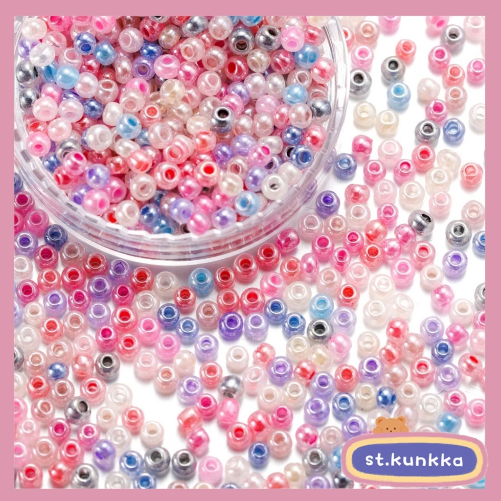 St.kunkka 300-1000PCS ลูกปัด สีสันพาสเทล สำหรับทำเครื่องประดับ DIY ขนาด 2-4 มม
