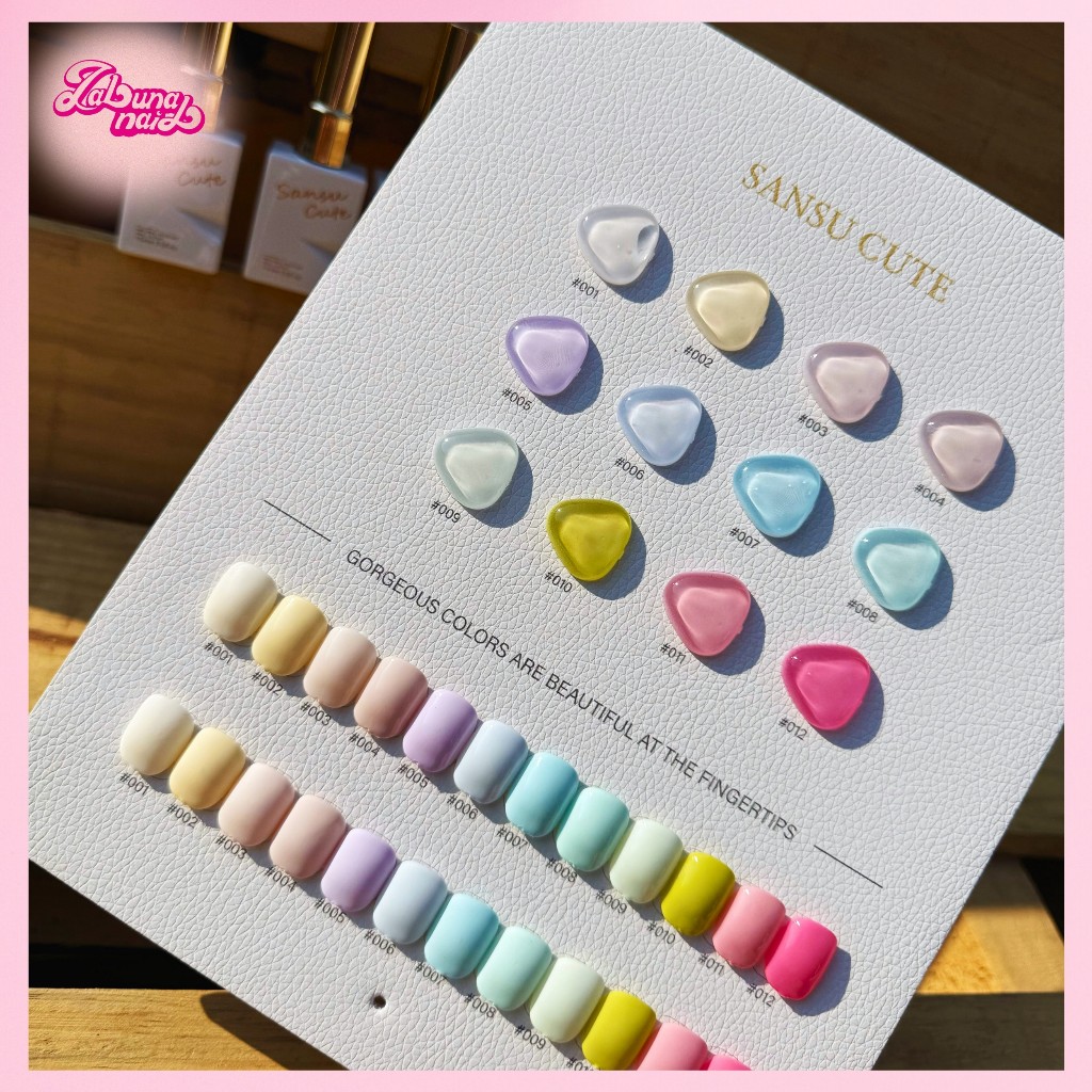 【พร้อมส่ง】SANSU ชุดยาทาเล็บเจล 12 สี（Macaron Color Set） แผนภูมิสีฟรี