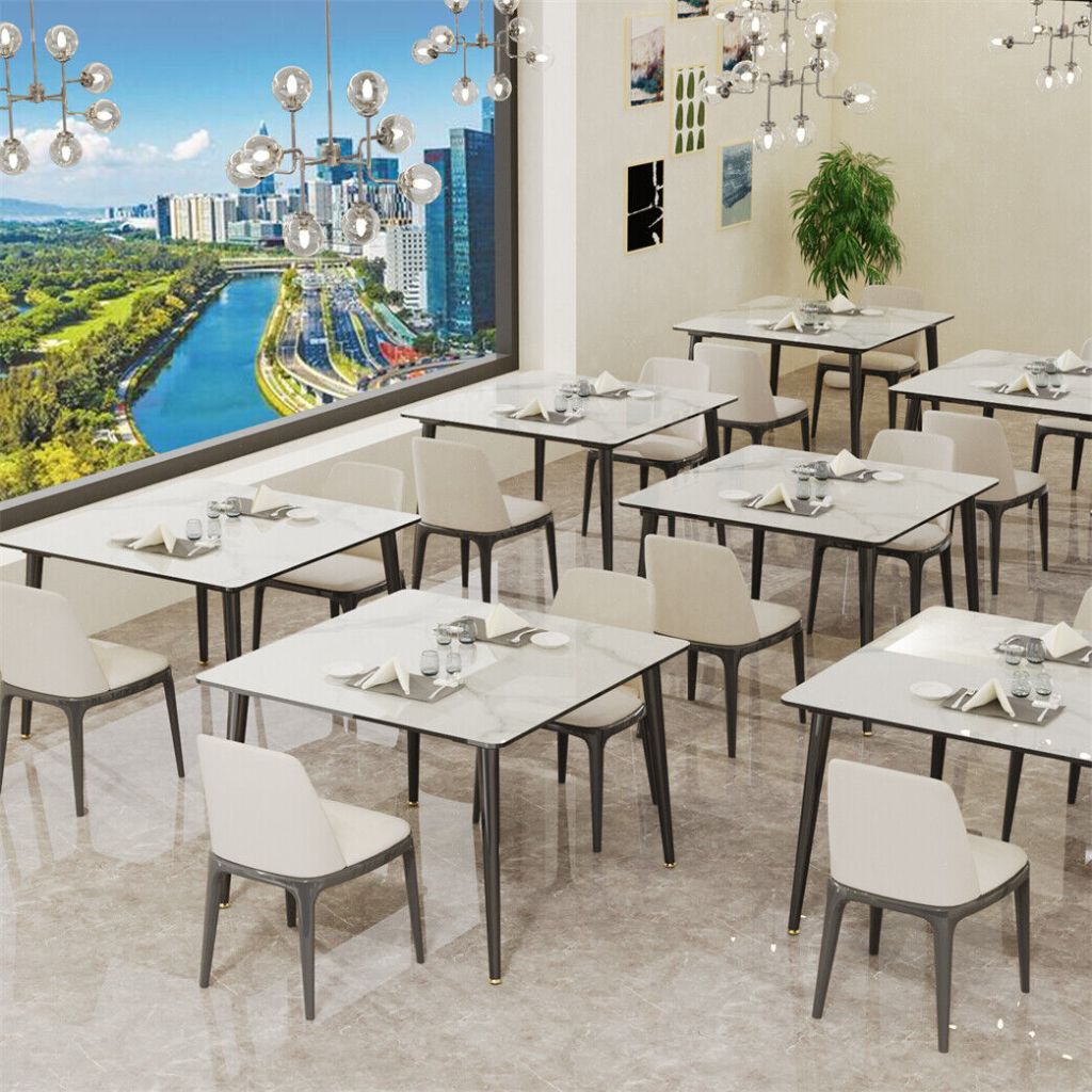 โต๊ะรับประทานอาหารหินอ่อนแข็งสําหรับงานหนัก 32 "บาร์ร้านอาหารสี่เหลี่ยม Cafe Bistro Table