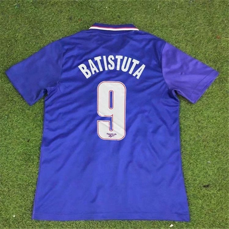 95-96 Florence BATISTUTA เสื้อยืดฟุตบอล Retro Jersey RUII COSTA