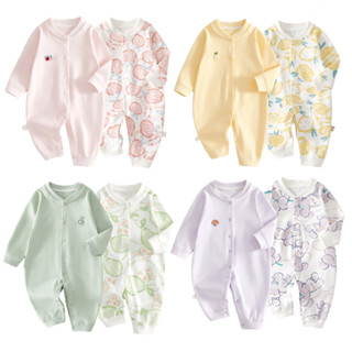 เด็กทารกหญิงชายแขนยาว ชุดจั๊มสูท ทารกแรกเกิดผ้าฝ้ายแท้ชุดนอน…