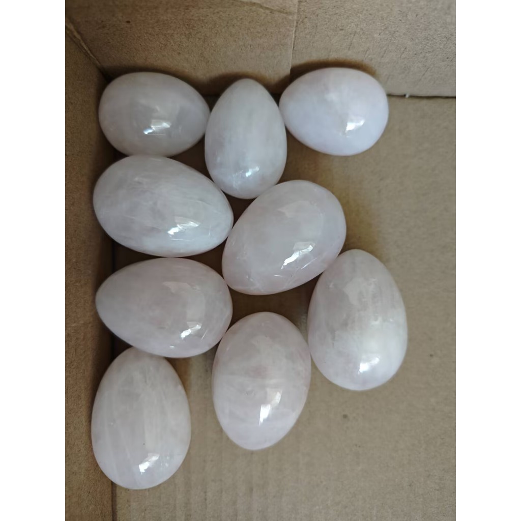 1 PC 50*30 มม.ธรรมชาติสีชมพู Rose Quartz คริสตัลไข่ Ball Magic Sphere Healing Kegel Exercis หิน