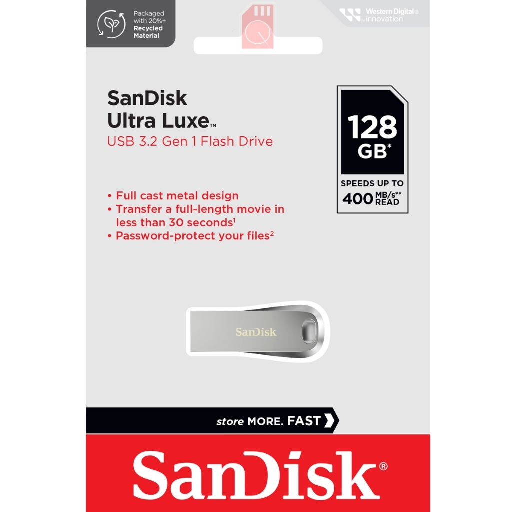Sandisk FlashDrive ULTRA LUXE USB3.2 128GB 256GB 512G ความเร็ว 400 MB_s (SDCZ74_128G_G46)