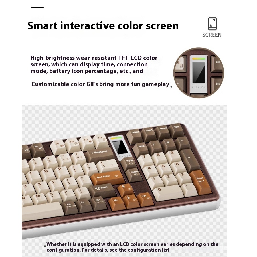 Ajazz AC100 อลูมิเนียมคีย์บอร์ดไร้สาย 98% Hot swappable RGB GASKET คีย์บอร์ดเกมที่กําหนดเองพร้อมหน้าจอ