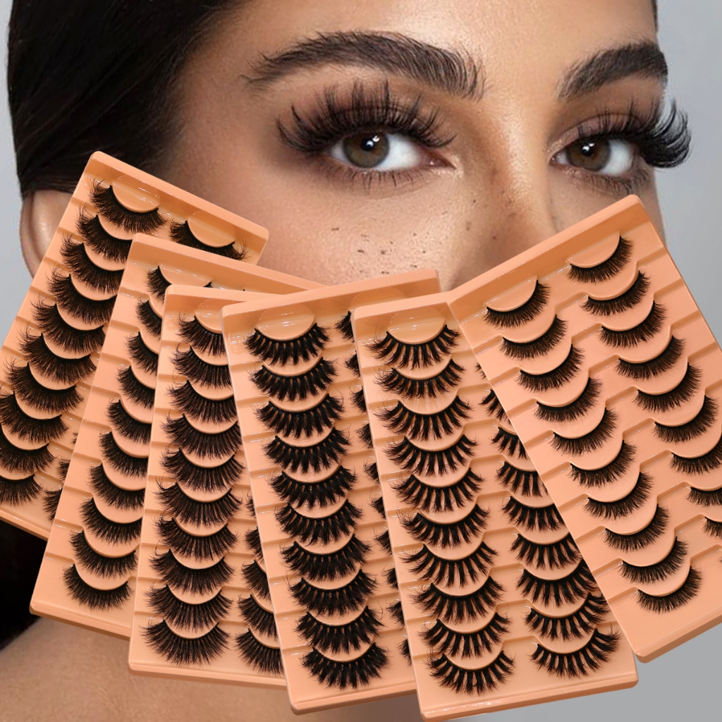 Groinneya ปุยขนตา 3D Faux Mink Lashes ขนตาธรรมชาติ Dramatic Soft Volume Eyelash Extension