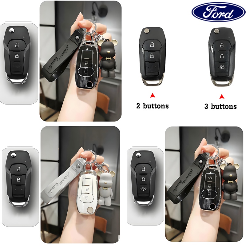 Ford Car Key Case Ford Folding Key Case Ford RANGER XLS Key Cover สําหรับ Ford RANGER XLS 2018-2023/