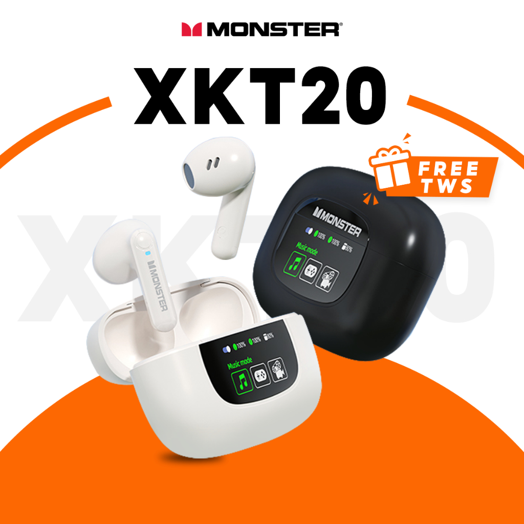 Monster XKT20 หูฟังบลูทูธไร้สาย HIFI คุณภาพเสียง สัมผัสอัจฉริยะ ความทนทานสูง 5.4