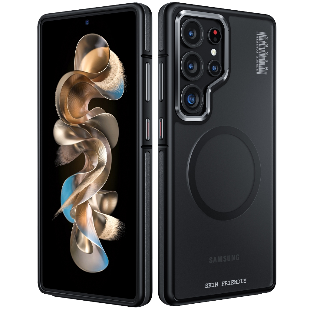 Wsken S25 Ultra Matte เคสสำหรับ Samsung S26Ultra S25 / S24 / S23 Ultra เคสแม่เหล็กสำหรับ Magnetic Case เคส S25 Ultra โปร่งแสง เนื้อด้าน กันกระแทก สําหรับเคส For S25 Ultra S24 Ultra โปร่งแสง เคสชาร์จไร้สาย แม่เหล็ก สำหรับ Shockproof Case ABS 360 Full Cover