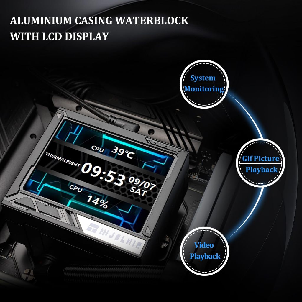 Thermalright MJOLNIR VISION 360 ARGB หม้อน้ําระบายความร้อนด้วยน้ํา จอแสดงผล LCD ขนาด 3.5 นิ้วรองรับหน้าจอแอนิเมชั่น DIY แชสซีระบายความร้อน CPU Liquid Cooler - รูปที่ 4
