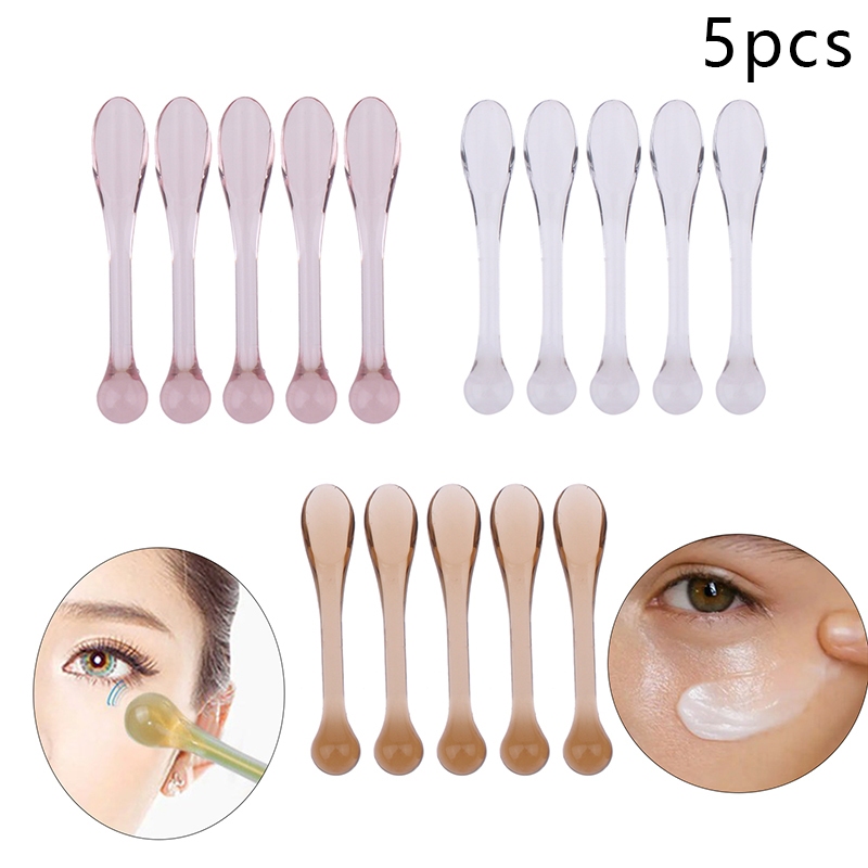 Annapink.th 5 ชิ้นพลาสติกไม้พายเครื่องสําอางตักครีมบํารุงรอบดวงตา Applicator ต่อต้านริ้วรอย Eye Massager Sticks หน้ากากช้อน Skin Care เครื่องมือ EN