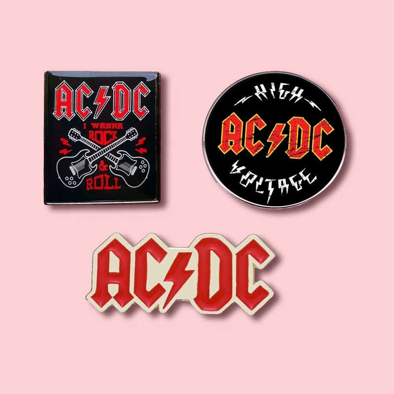 เข็มกลัด รูปวงร็อค ACDC สร้างสรรค์ เครื่องประดับ สําหรับแฟนคลับ กระเป๋าเป้สะพายหลัง เสื้อผ้า