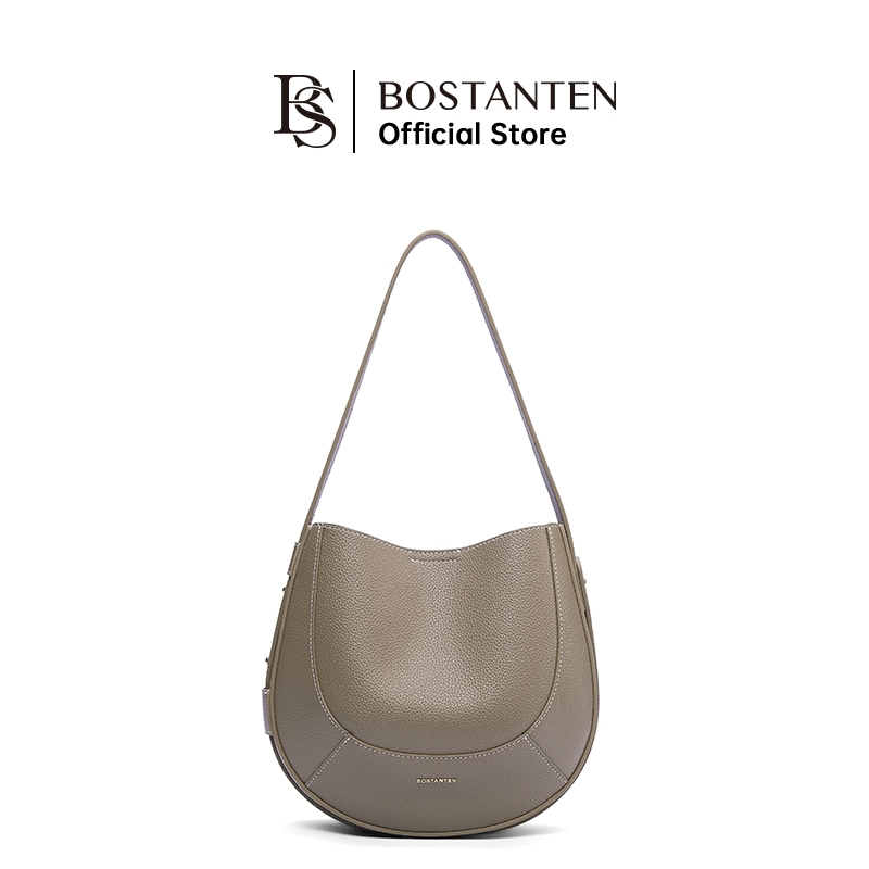 Bostanten กระเป๋าทรงครึ่งวงกลมพร้อมดีไซน์หัวเข็มขัดแม่เหล็ก กระเป๋าสะพายข้างสำหรับผู้หญิงระดับไฮเอนด์และประณีต