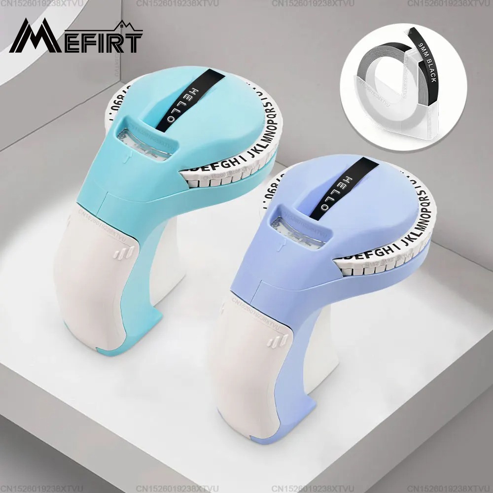 B90 มือถือลายนูน Label Maker/ลายนูน 3D ป้ายเทป 9 มม.x 3 M ล้อ Writer ฟังก์ชั่นเช่น DYMO 12965 Omega 