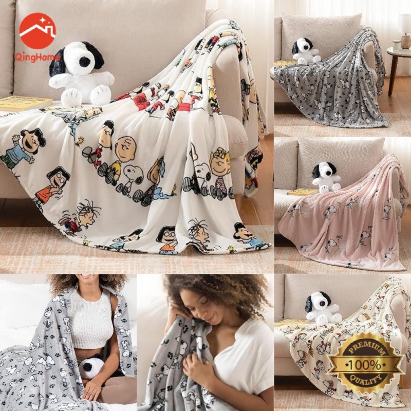 snoopy ผ้าห่ม ผ้าห่มนาโน ผ้าห่มพกพา ผ้าห่ม disney ผ้าห่มนุ่มๆ ผ้าหม่นาโน ของแต่งห้อง ตกแต่งห้อง ลายด้านเดียว