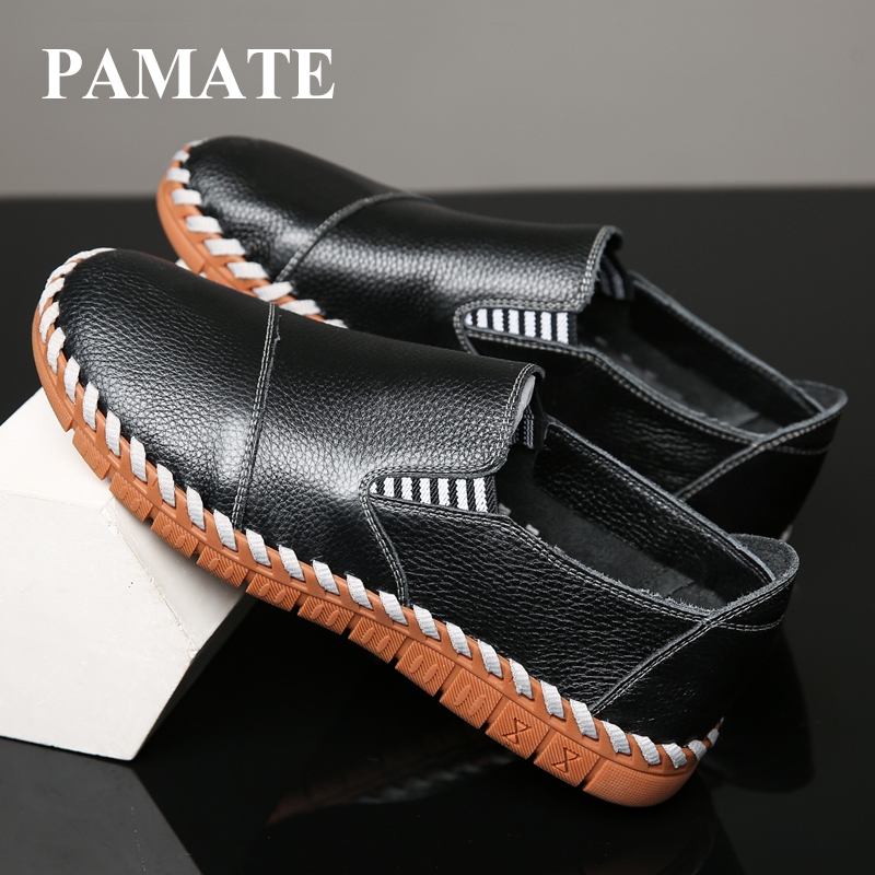 PAMATE รองเท้าโลฟเฟอร์รองเท้าหนังลําลองรองเท้าผู้ชายกันลื่นแบบนุ่ม