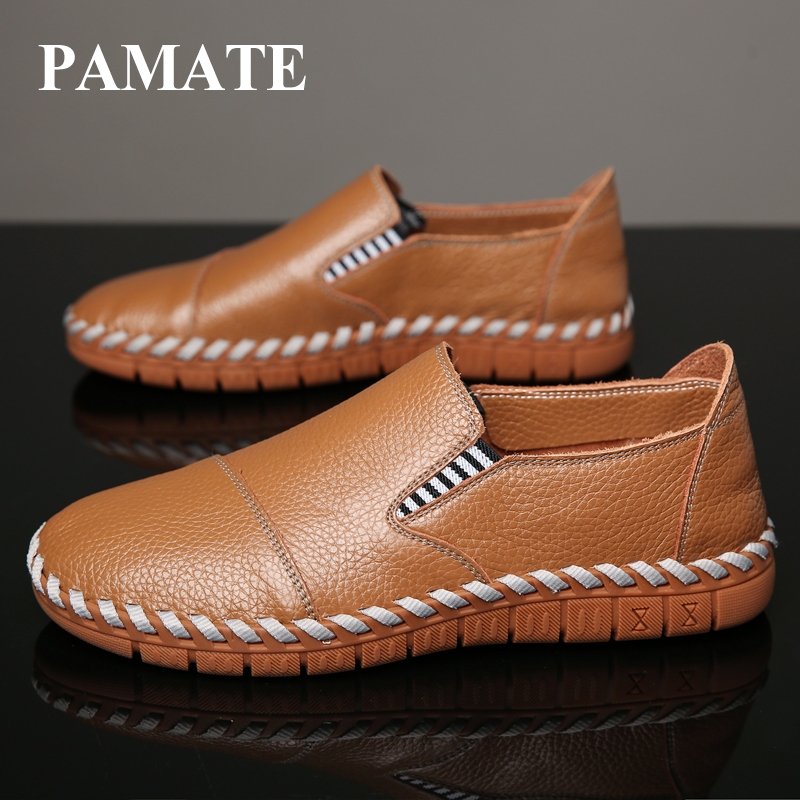 PAMATE รองเท้าโลฟเฟอร์รองเท้าหนังลําลองรองเท้าผู้ชายกันลื่นแบบนุ่ม