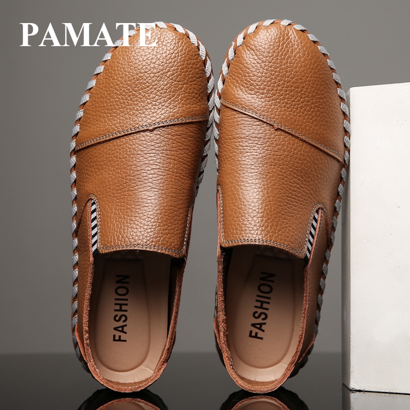 PAMATE รองเท้าโลฟเฟอร์รองเท้าหนังลําลองรองเท้าผู้ชายกันลื่นแบบนุ่ม