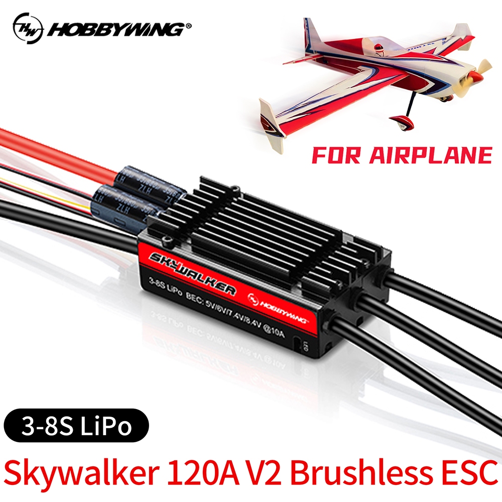 สวิตช์ควบคุมความเร็ว ESC HOBBYWING Skywalker 120A V2 Brushless ESC 8.4A/30V BEC สําหรับรถบังคับ
