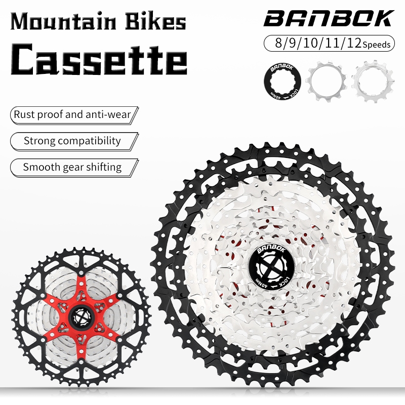 Banbok จักรยานเสือภูเขา Cassette 8 9 10 11 12 ความเร็ว cogs จักรยาน Cassette จักรยานเสือภูเขา Freewheel Sprocket 11-36/42/46/50/52T