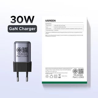 Ugreen Orginal Fast Charger Adapter 20W PD 4.0 สีขาว 1 PC GaN 20W 30W สําหรับ iPhone 16Pro Max 15 14/14 Pro/13/13 Mini/13 Pro Max iPhone 12/12 Mini / 12 Pro