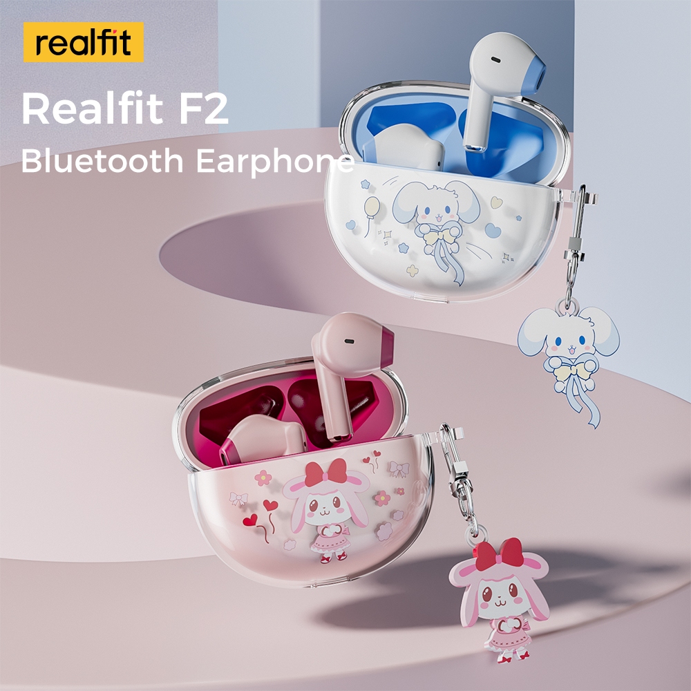 จริงพอดี F2 Heavy Bass หูฟังบลูทูธที่ยอดเยี่ยมเบสหูฟังไร้สายพร้อมไมโครโฟนชุดหูฟังจับคู่ที่มีสีสันเล่นยาว 5ชม.