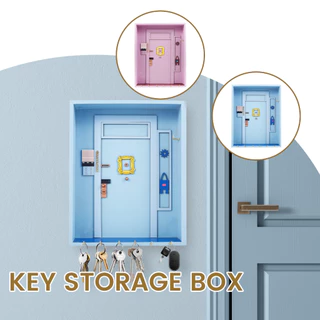 ตู้กุญแจไม้กล่องKey Hook ล่องกุญแจติดผนัง แขวนกุญแจอเนกประสงค์ ใช้วางของตกแต่ง สำหรับทางเข้าบ้าน/สำนักงาน