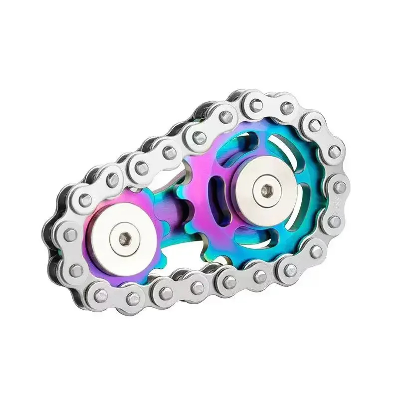โลหะ Hand Spinner Chain Gear โลหะ Fidget Spinner ผู้ใหญ่ EDC Fidget ของเล่น Focus ADHD เครื่องมือสํา