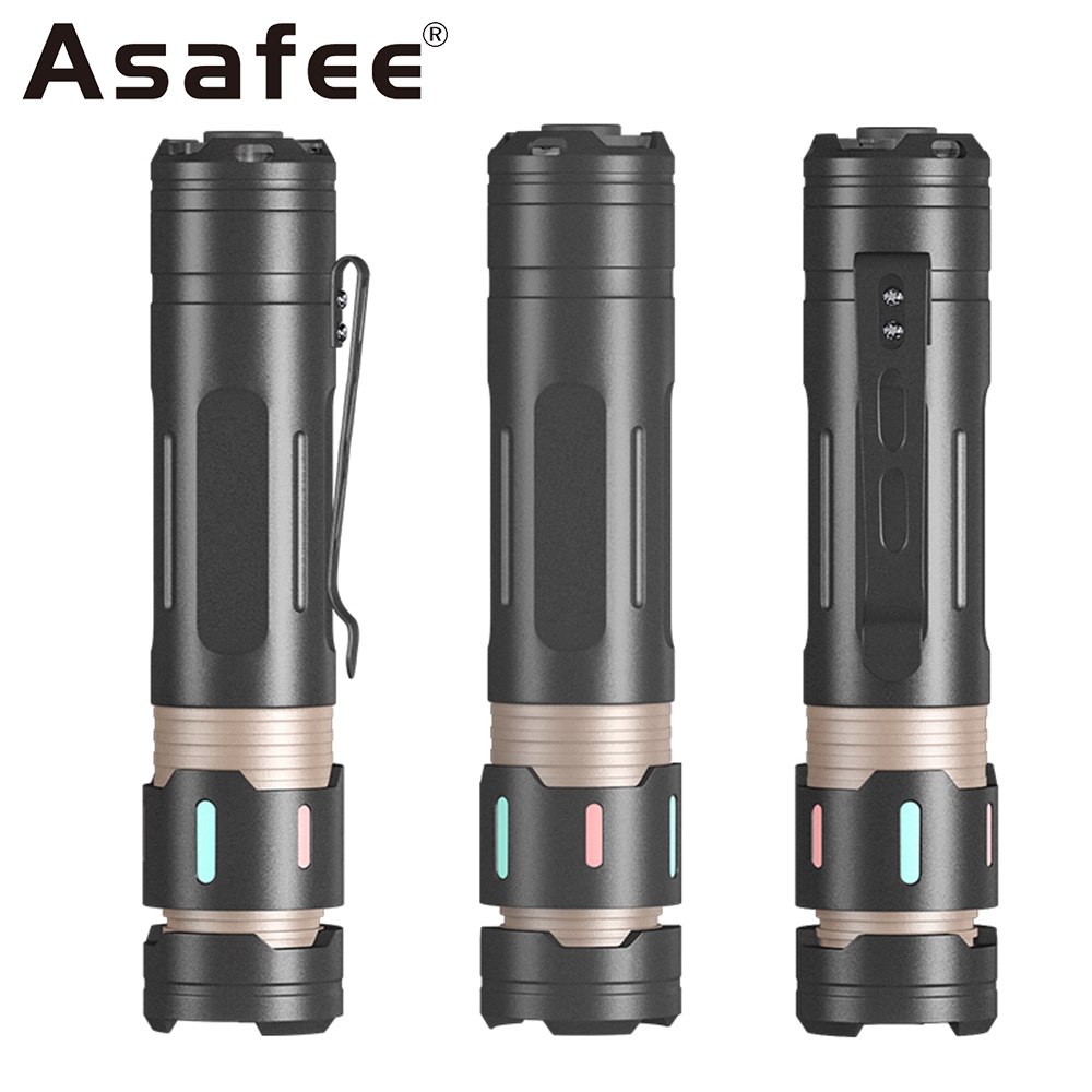 Asafee 6177 ไฟฉาย 1200LM ระยะไกล 200M Super Bright ยุทธวิธี Mini LED Light กลางแจ้งโฟกัสคงที่ไฟฉาย S