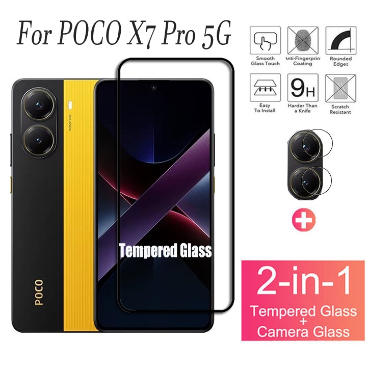 ฟิล์มกระจกนิรภัย HD กันเลนส์กล้อง 2 in 1 สําหรับ Xiaomi POCO X7/M6/F6 Pro/C75/C65/C61 5G/4G